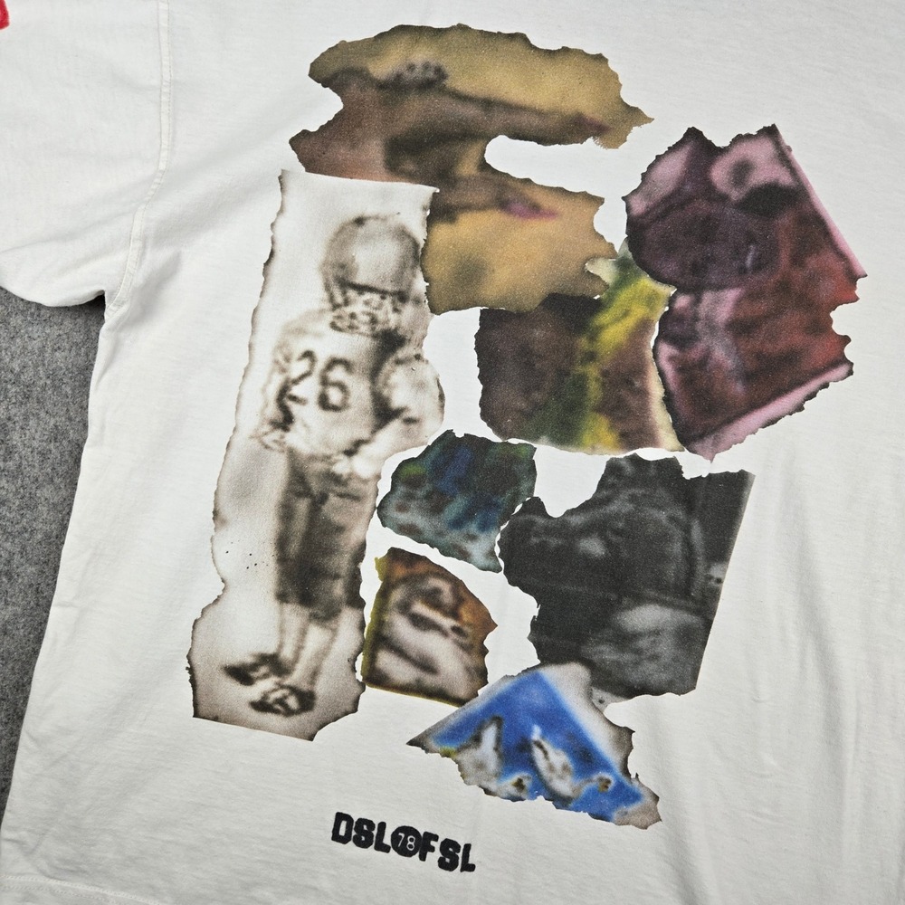 Diesel Graphic T-Shirt Mens XL White Airbrush Collage Art Print Streetwear Y2K - Picture 10 of 13